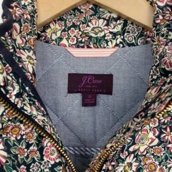 J.Crew x Liberty S Quilted Downtown Field Jacket Floral White Garden Print - Picture 5 of 12